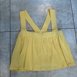 UO Soft Yellow Flowy Crop Top